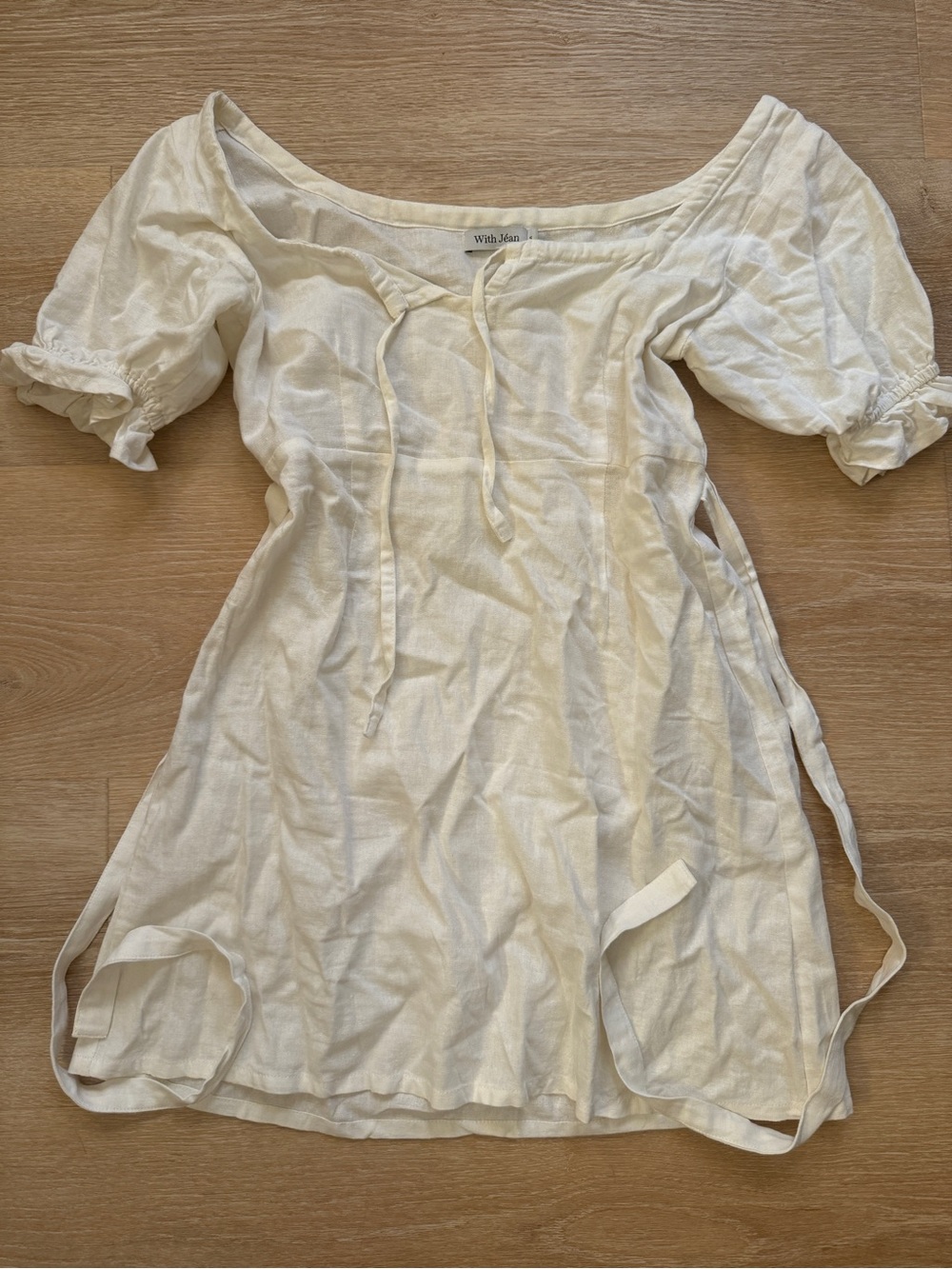 With Jean Juliette White Tie Dress Women’s Size Small